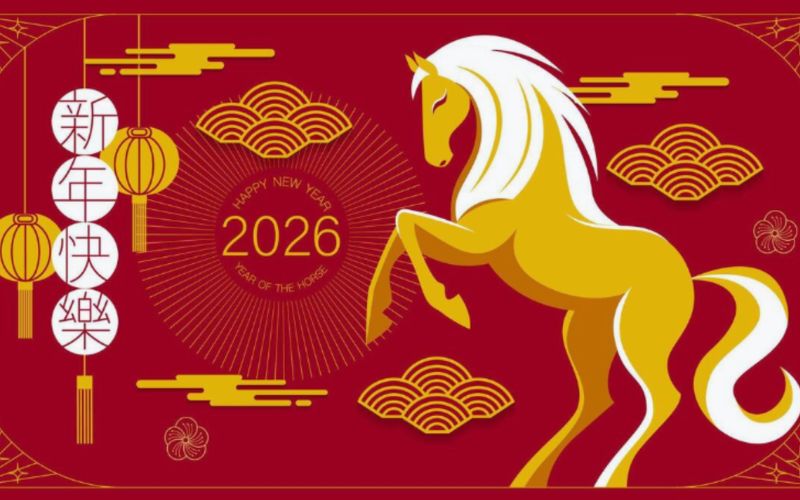 Hình ảnh linh vật Ngựa Bính Ngọ 2026 tượng trưng tài lộc, bứt phá, gửi lời chúc Mã đáo thành công đầu năm