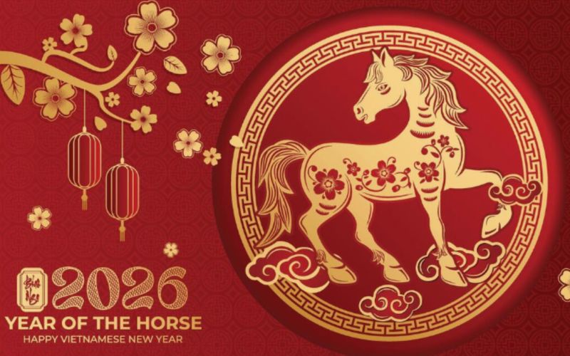 Hình ảnh linh vật Ngựa Bính Ngọ 2026 tượng trưng tài lộc, bứt phá, gửi lời chúc Mã đáo thành công đầu năm