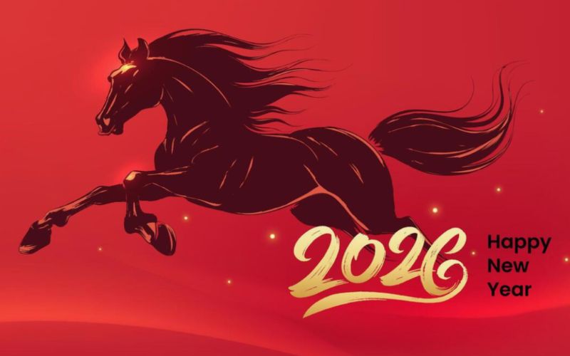 Hình ảnh linh vật Ngựa Bính Ngọ 2026 tượng trưng tài lộc, bứt phá, gửi lời chúc Mã đáo thành công đầu năm
