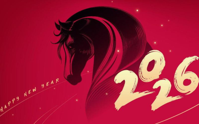 Hình ảnh linh vật Ngựa Bính Ngọ 2026 tượng trưng tài lộc, bứt phá, gửi lời chúc Mã đáo thành công đầu năm