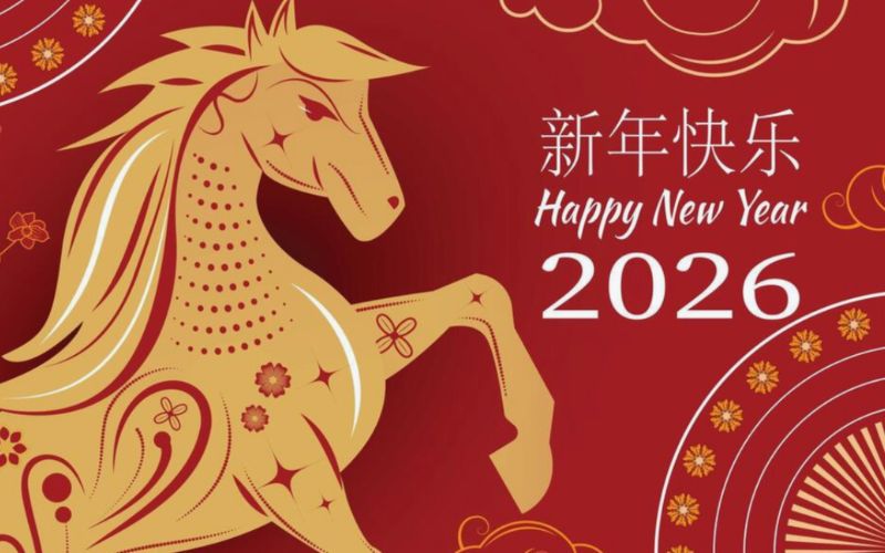 Hình ảnh linh vật Ngựa Bính Ngọ 2026 tượng trưng tài lộc, bứt phá, gửi lời chúc Mã đáo thành công đầu năm