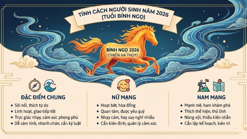 Tính cách người sinh năm 2026 (tuổi Bính Ngọ) Tính cách người sinh năm 2026 (tuổi Bính Ngọ)