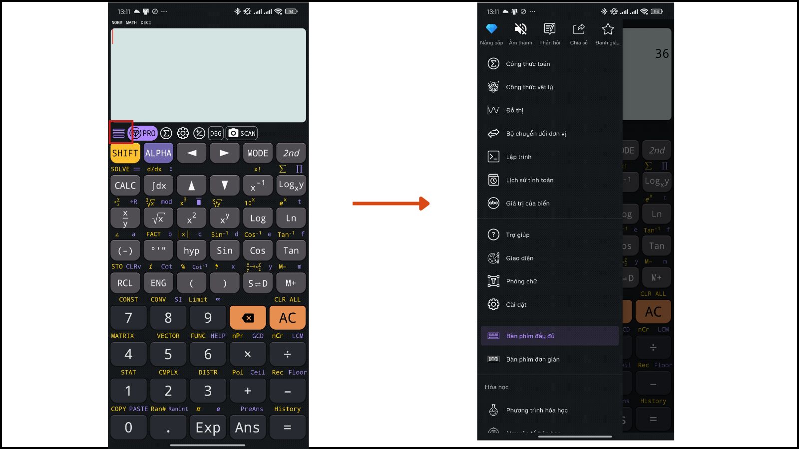 Giả lập m&aacute;y t&iacute;nh Casio 580 tr&ecirc;n CH Play