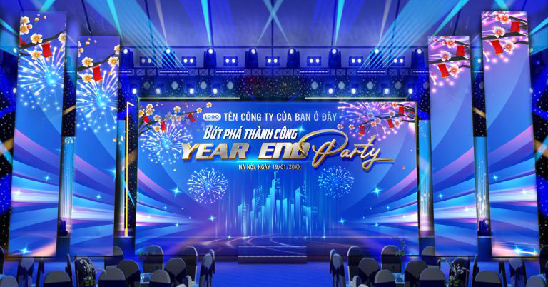 Backdrop tất niên là nơi lưu giữ những khoảnh khắc đẹp nhất của tập thể