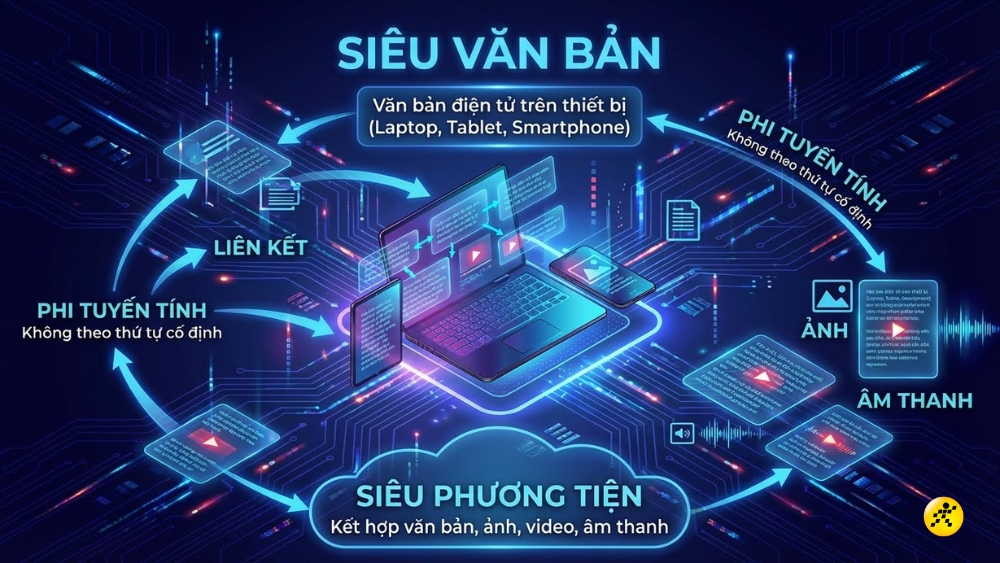 Si&ecirc;u văn bản (Hypertext) l&agrave; một dạng văn bản điện tử 