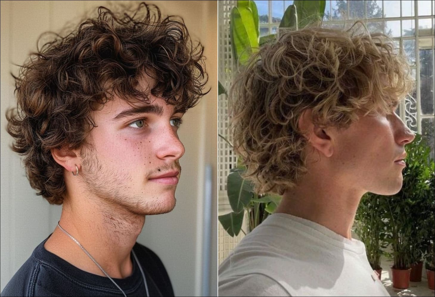 Tóc mullet nam uốn xù phá cách, độc đáo