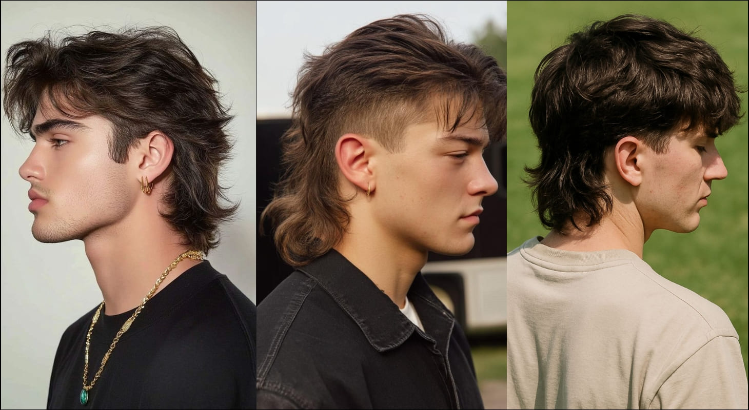 Tóc mullet nam, hay còn gọi là tóc cá đối, nổi bật với phần đuôi tóc dài và hai bên cắt sát