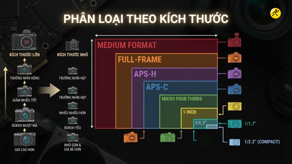 Điểm ảnh lớn thu nhận được nhiều ánh sáng hơn Điểm ảnh lớn thu nhận được nhiều ánh sáng hơn
