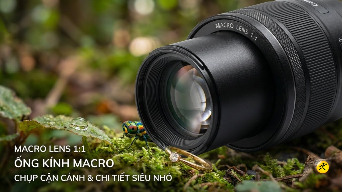 Lens macro c&oacute; khả năng lấy n&eacute;t ở khoảng c&aacute;ch cực gần
