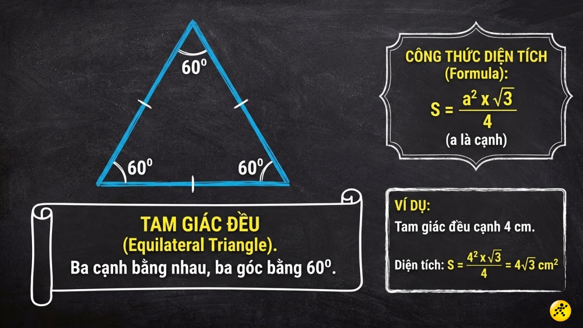 C&ocirc;ng thức tam gi&aacute;c đều