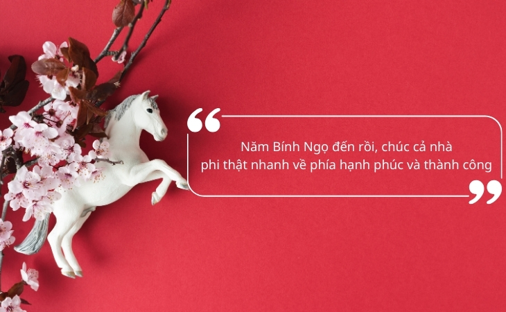 Hình minh hoạ cho stt Tết 2026 theo trend con ngựa Bính Ngọ
