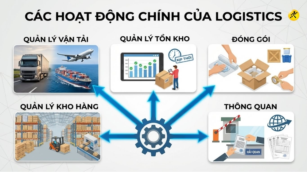 C&aacute;c hoạt động ch&iacute;nh của Logistics