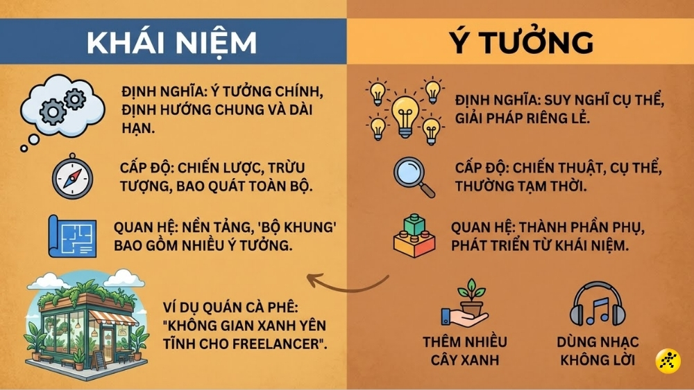 Phân biệt Concept và Idea Phân biệt Concept và Idea