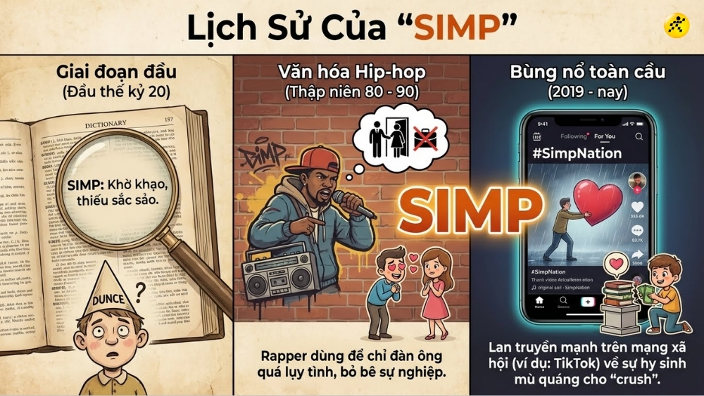 Nguồn gốc v&agrave; sự phổ biến của từ Simp