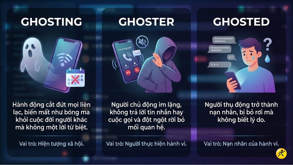 Ghosting, Ghoster v&agrave; Ghosted