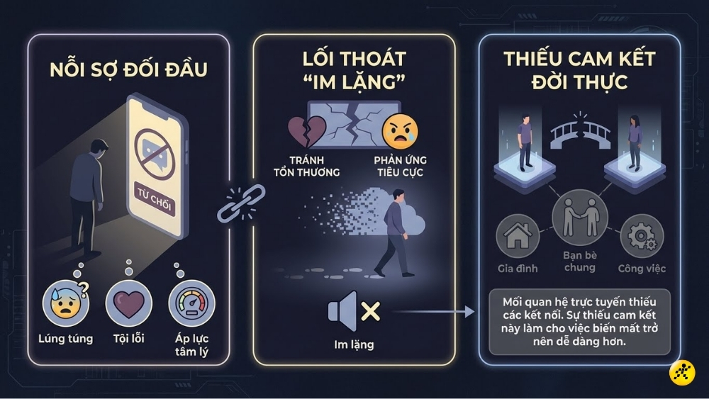 Nỗi sợ đối mặt v&agrave; thiếu sự r&agrave;ng buộc