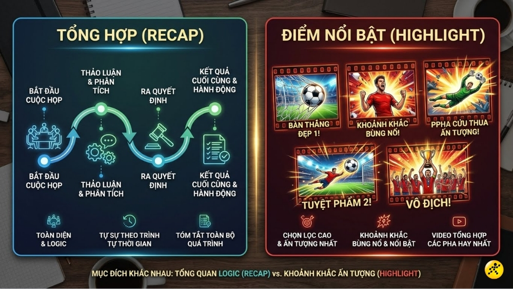 So s&aacute;nh Recap v&agrave; Highlight