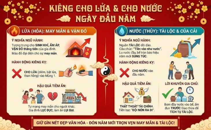 Những điều kiêng kỵ ngày Tết - Kiêng cho lửa và cho nước người khác