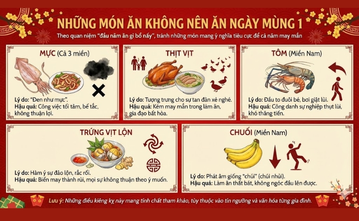 Những món ăn không nên ăn ngày mùng 1 mà bạn tham khảo