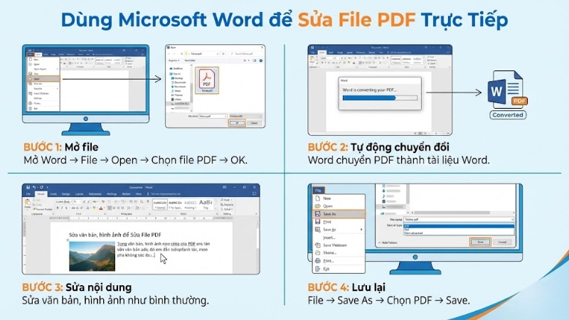 D&ugrave;ng Microsoft Word để chỉnh sửa file PDF