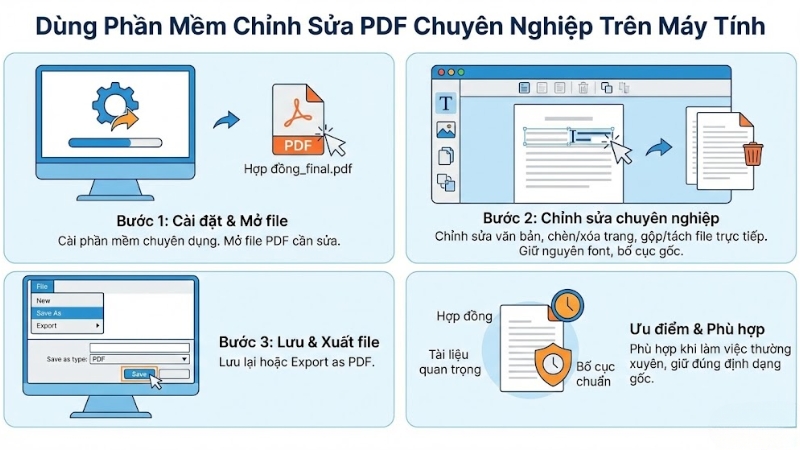 D&ugrave;ng phần mềm chỉnh sửa PDF tr&ecirc;n m&aacute;y t&iacute;nh