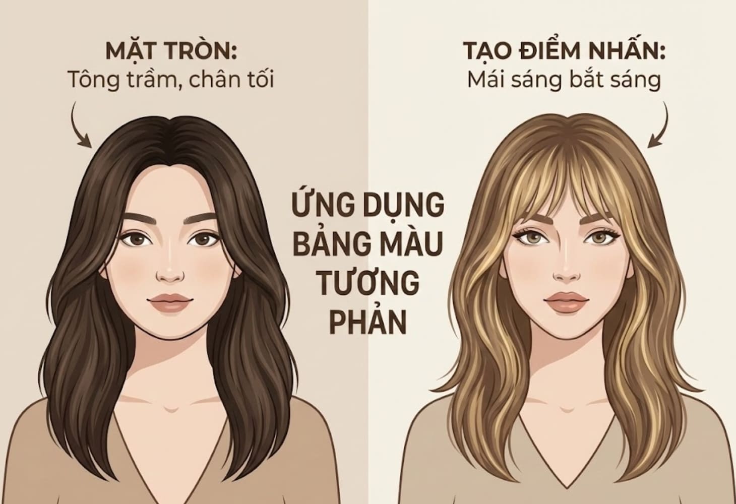 Bảng màu tương phản giúp bạn xác định được tông màu phù hợp với khuôn mặt
