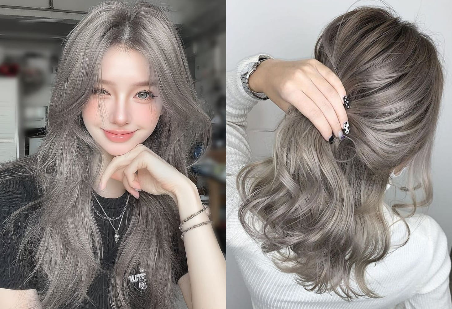 Tóc màu bạc ánh kim thể hiện sự sành điệu và cá tính nổi trội