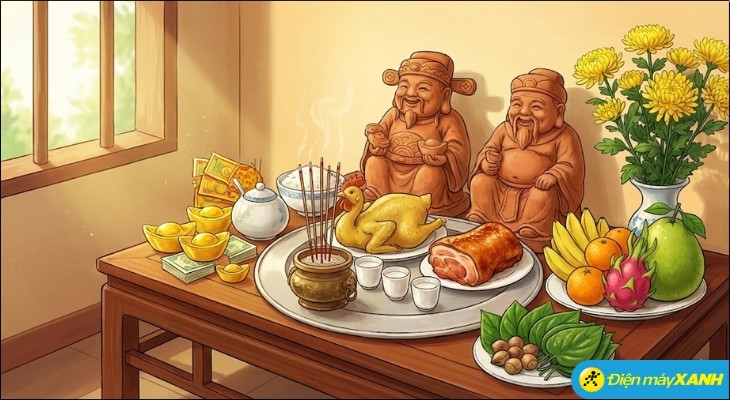 Cúng Ông Địa và Thần Tài cần chuẩn bị bàn thờ sạch sẽ, tượng thần, lễ vật cơ bản hàng ngày và mâm cúng đầy đủ vào các ngày vía Cúng Ông Địa và Thần Tài cần chuẩn bị bàn thờ sạch sẽ, tượng thần, lễ vật cơ bản hàng ngày và mâm cúng đầy đủ vào các ngày vía