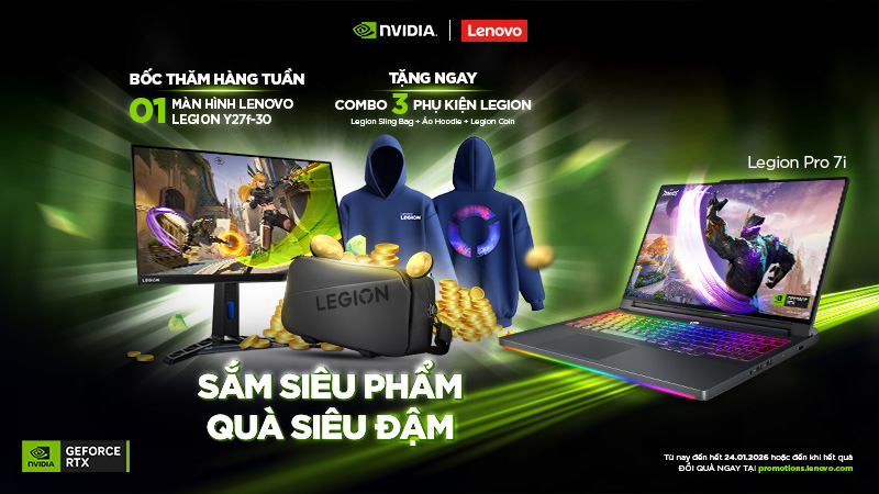 Sắm Siêu Phẩm - Quà Siêu Đậm: Cơ Hội Trúng Màn Hình Lenovo Legion Cùng Combo 3 Phụ Kiện Cực Cool Sắm Siêu Phẩm - Quà Siêu Đậm: Cơ Hội Trúng Màn Hình Lenovo Legion Cùng Combo 3 Phụ Kiện Cực Cool