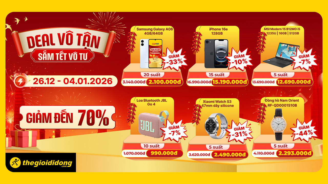 Deal Vô Tận - Sắm Tết Vô Tư: Cơ Hội Sở Hữu Sản Phẩm Giảm Giá Đến 66%, Nhận Pmh Đến 4.8 Triệu Deal Vô Tận - Sắm Tết Vô Tư: Cơ Hội Sở Hữu Sản Phẩm Giảm Giá Đến 66%, Nhận Pmh Đến 4.8 Triệu