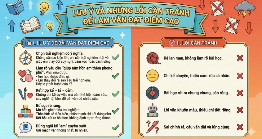 Những lưu ý cần nhớ khi viết bài tập làm văn