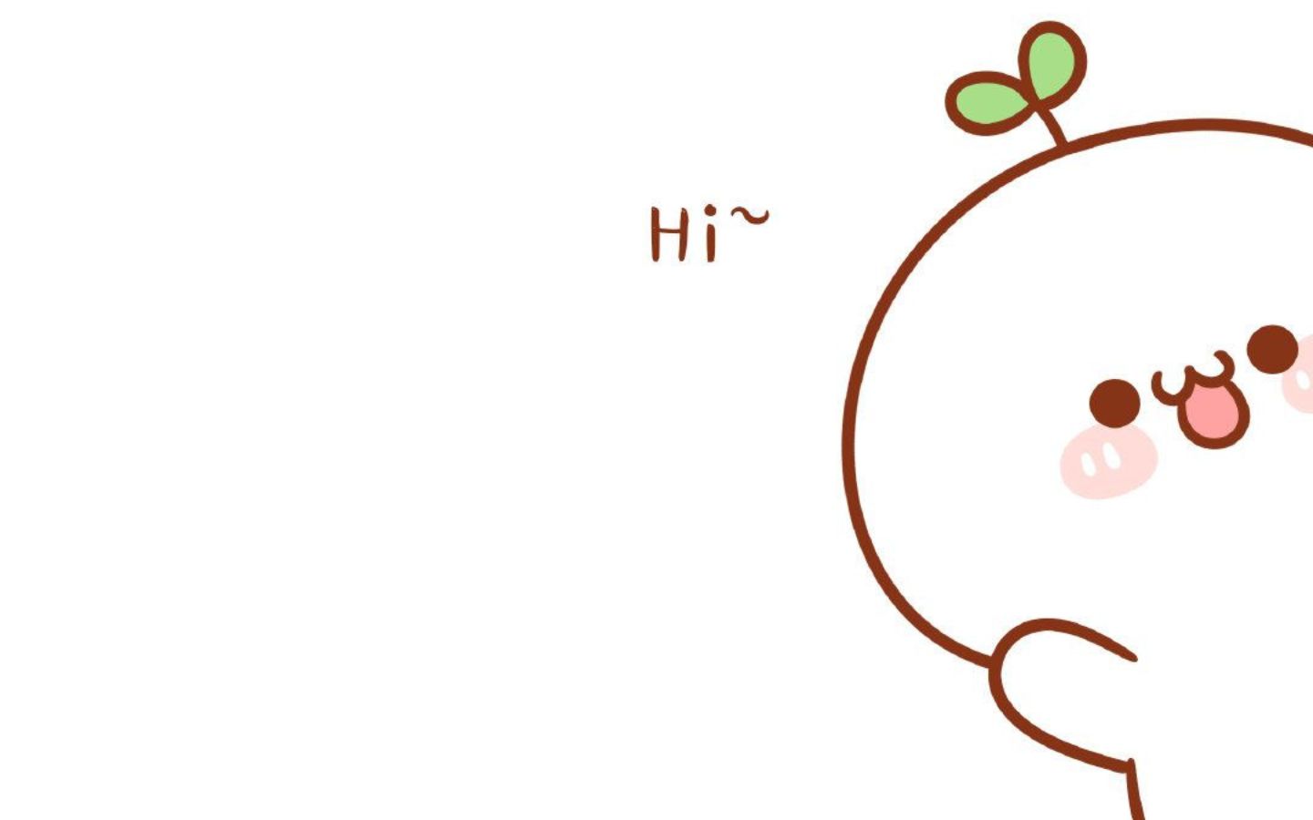 Kết hợp hoa lá, nhân vật cute và chữ nhẹ nhàng tạo không gian desktop hài hòa, dễ nhìn