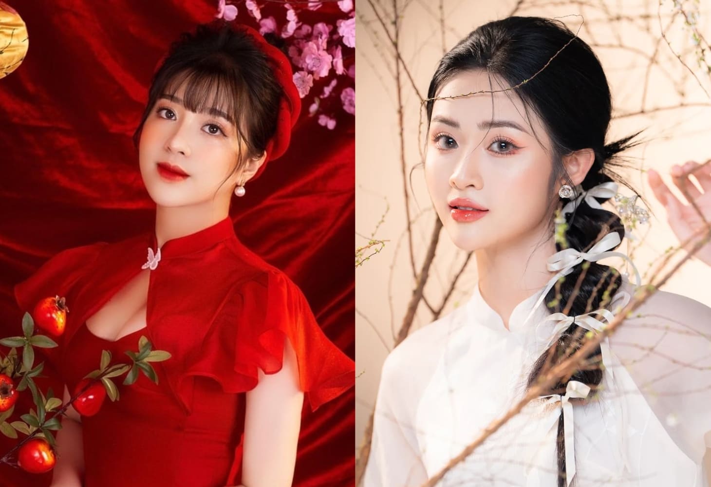 Phụ kiện áo dài là mấn đội đầu hoặc ruy băng tạo điểm nhấn cho kiểu tóc mặc áo dài