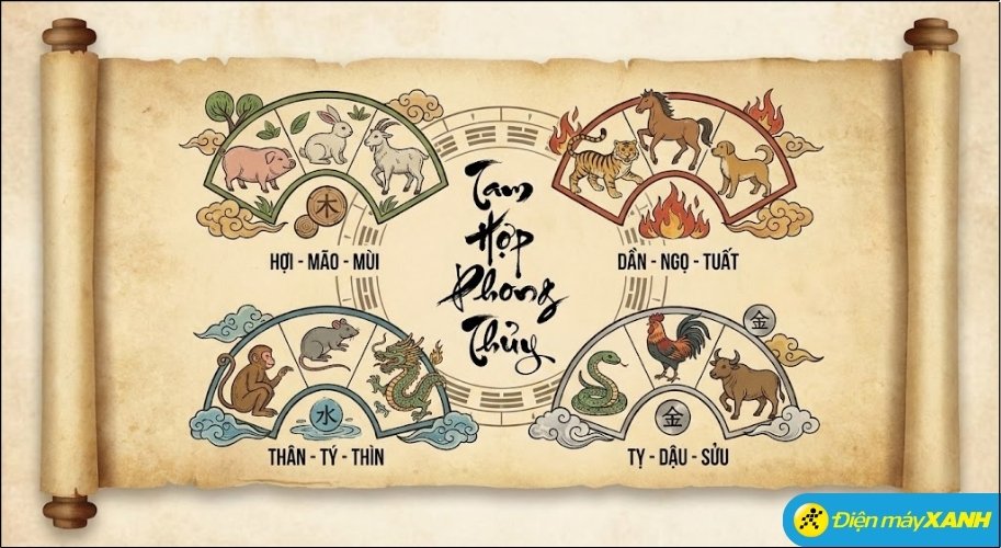 Tam hợp được hiểu đơn giản là bộ 3 con giáp có nét tính cách tương đồng, cùng chung lý tưởng và có khả năng hỗ trợ tốt cho nhau Tam hợp được hiểu đơn giản là bộ 3 con giáp có nét tính cách tương đồng, cùng chung lý tưởng và có khả năng hỗ trợ tốt cho nhau