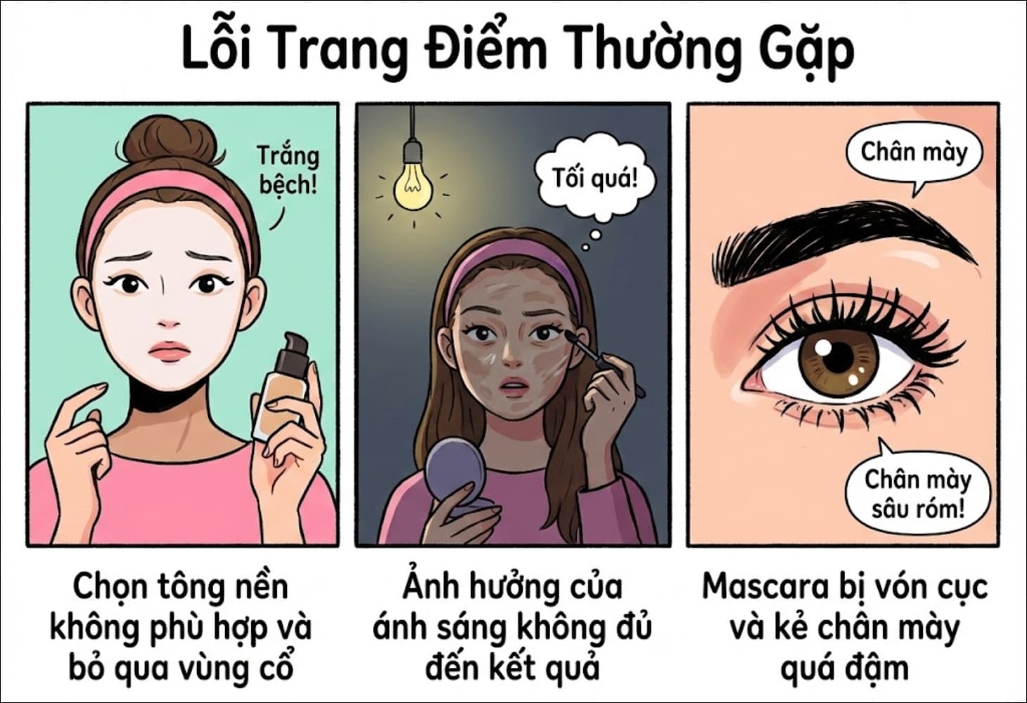 Lưu ý các lỗi dễ gặp khi mới bắt đầu trang điểm