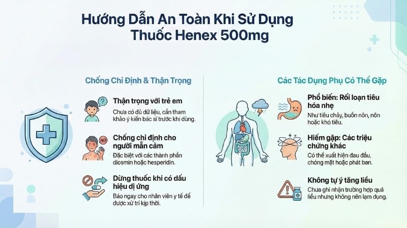 Hướng dẫn sử dụng thuốc Henex 500mg an to&agrave;n