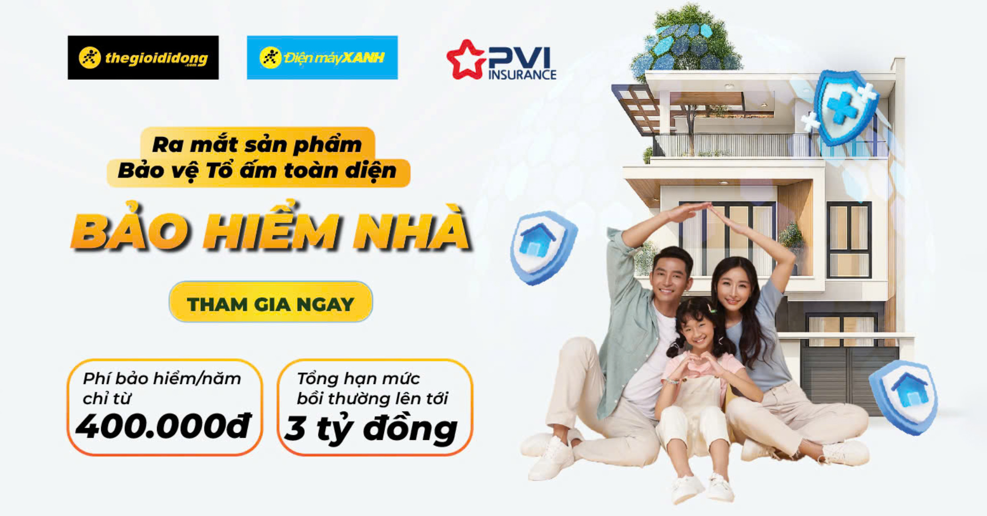 Bảo hiểm nh&agrave; Home Care ch&iacute;nh thức c&oacute; mặt tại Điện m&aacute;y XANH v&agrave; Thế Giới Di Động: Bảo vệ tổ ấm to&agrave;n diện, quyền lợi cực to