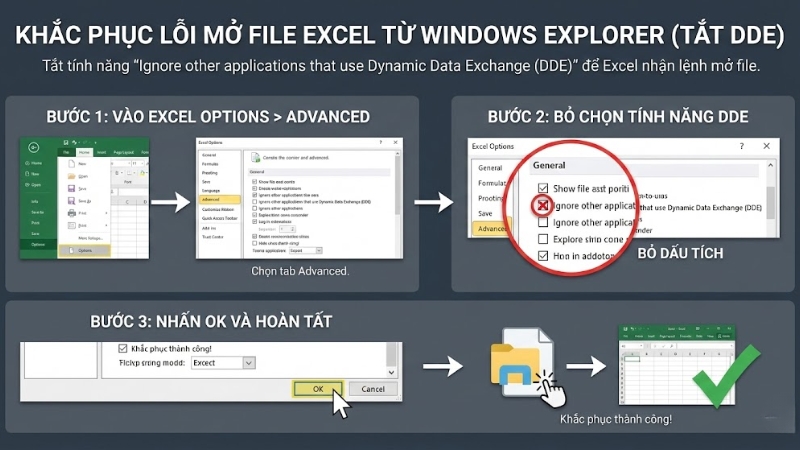 Tắt t&iacute;nh năng DDE (Ignore other applications)