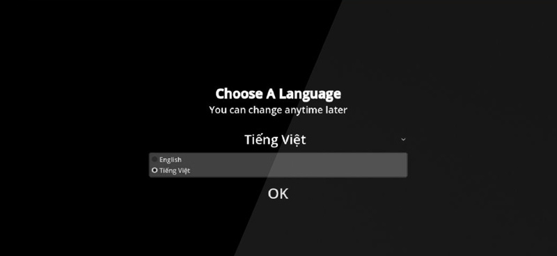 Khi vào game lần đầu, chọn ngôn ngữ Tiếng Việt để dễ theo dõi nội dung và cốt truyện