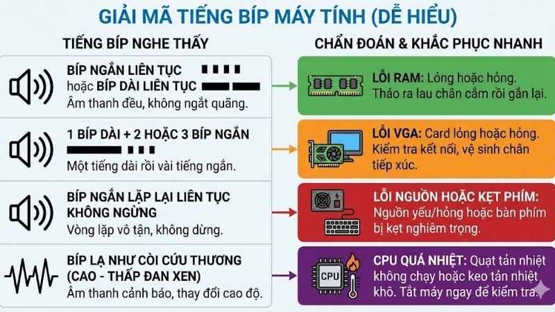 Ph&acirc;n t&iacute;ch c&aacute;c tiếng b&iacute;p thường gặp