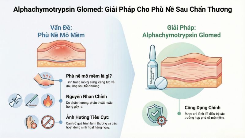C&ocirc;ng dụng của thuốc Alphachymotrypsin Glomed