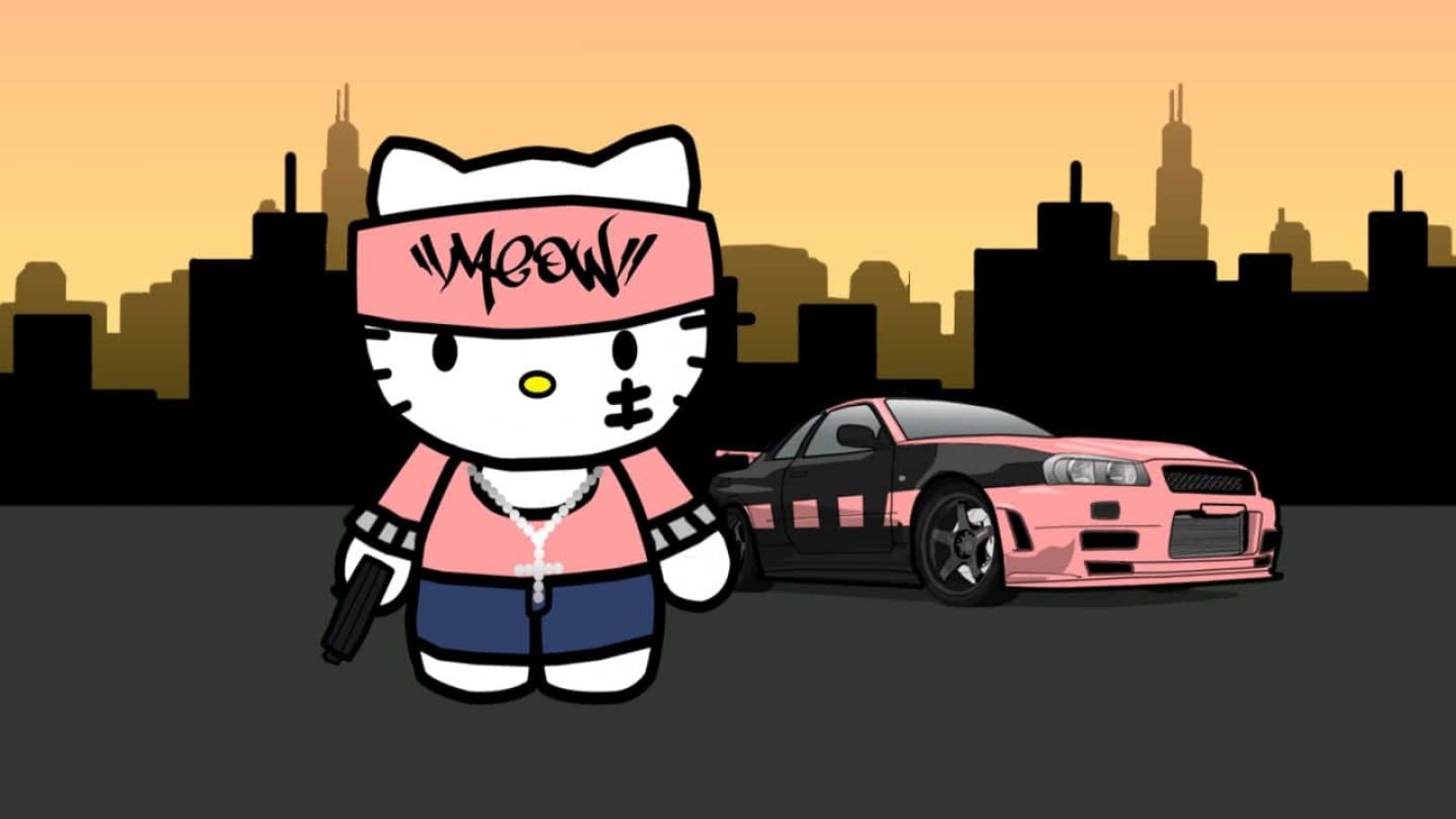 Hình nền mèo Hello Kitty ngầu, dễ thương cho máy tính Hình nền mèo Hello Kitty ngầu, dễ thương cho máy tính