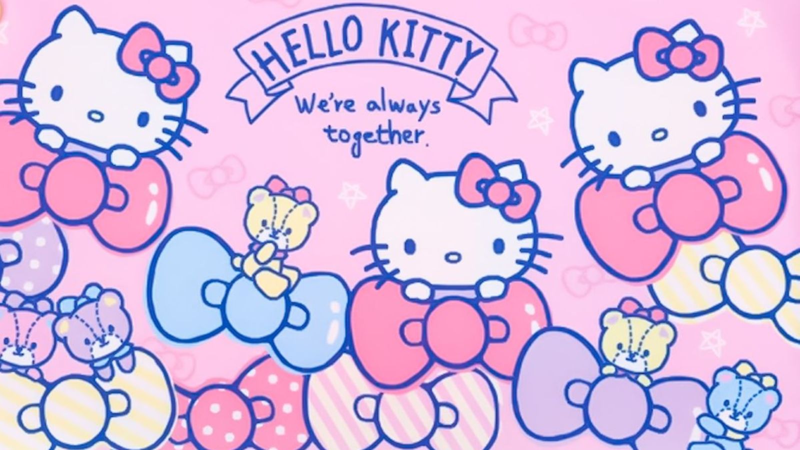Hình nền mèo Hello Kitty với chiếc nơ xinh xắn Hình nền mèo Hello Kitty với chiếc nơ xinh xắn