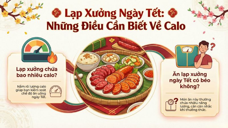 Trung bình 100g lạp xưởng cung cấp 450-500 calo Trung bình 100g lạp xưởng cung cấp 450-500 calo