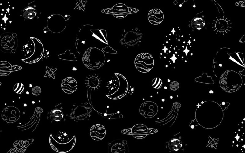 Sự kết hợp giữa nền tối và họa tiết cute tạo nên điểm nhấn độc đáo