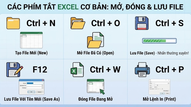 Nh&oacute;m ph&iacute;m tắt quản l&yacute; File (Workbook)