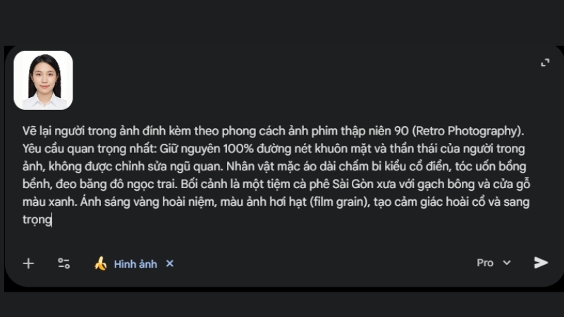 Sau đ&oacute; tải ảnh l&ecirc;n v&agrave; nhập prompt