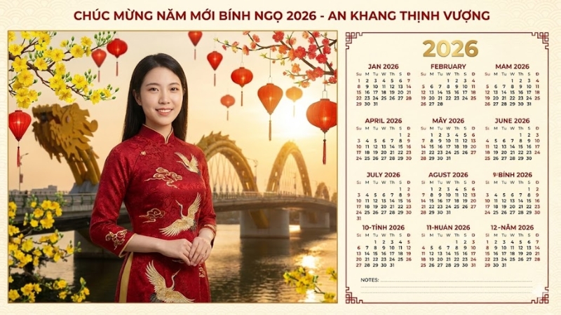 C&acirc;u lệnh tạo lịch Tết 2026 ch&iacute;nh chủ hot trend