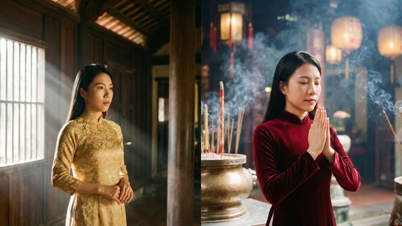 Tạo ảnh trong nh&agrave; cỗ hoặc ảnh đi cầu b&igrave;nh an