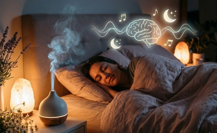 Máy xông tinh dầu giúp giảm căng thẳng, hỗ trợ giấc ngủ